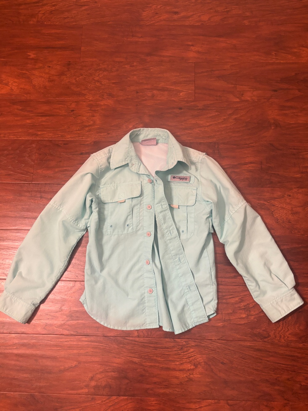 Columbia Kids blue green Long-Sleeve Button-Down Shirt